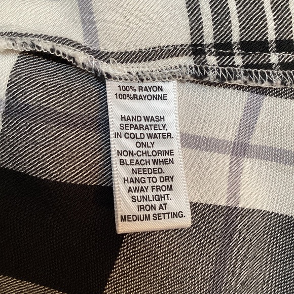 SAKS Fifth Avenue Black White Plaid Shirt - Picture 9 of 12